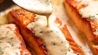 Salmon with Creamy Herb amp Garlic Sauce [upl. by Drawyeh]