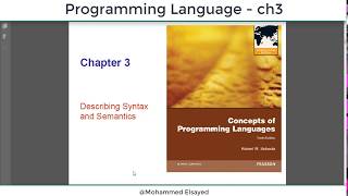 Programming Languages  Chapter 3  part 1 [upl. by Beaudoin]