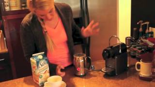 Nespresso Aeroccino Plus Frother Review Frothing Almond Milk [upl. by Gilbye]