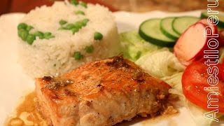 Salmon al horno Facil y practico AmiestiloPeru 2015 [upl. by Amatruda]