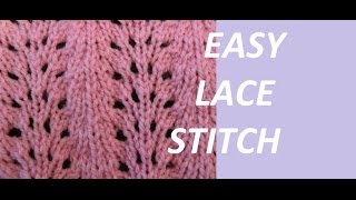 Knit Pattern EASY LACE STITCH [upl. by Adnaral]