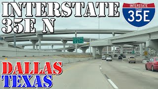 I35E North  Dallas  Texas  4K Highway Drive [upl. by Annaitat]