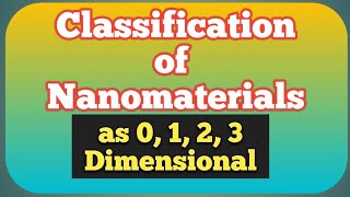 Classification of Nanomaterials  Types of Nanomaterials on the basis of Dimensions [upl. by Gerson]