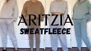 ARITZIA LOUNGEWEAR  TNA Sweatpants Hoodies Sweatsuits Review amp Try On Haul [upl. by Eitirahc]