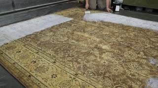 How we ReGlue Tufted Rug Backing  Rendalls Cleaning [upl. by Erodroeht]