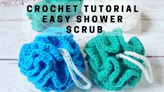 HOW TO CROCHET A SHOWER SCRUB QUICK AND EASY  CROCHET BEGINNER FRIENDLY TUTORIAL [upl. by Ralston]