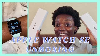 APPLE WATCH SE UNBOXING AND 1 WEEK LATER REVIEW  40mm VS 44mm [upl. by Friend]