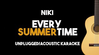 NIKI  Every Summertime AcousticUnplugged Karaoke Version with Lyrics [upl. by Nirac]