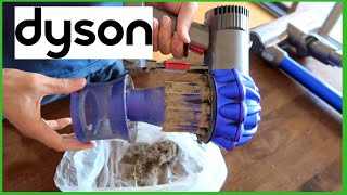 HOW TO CLEAN THE DYSON V6 VACUUM CLEANER  DEEP CLEANING THE DYSON CORDLESS VACUUM [upl. by Nylirret474]