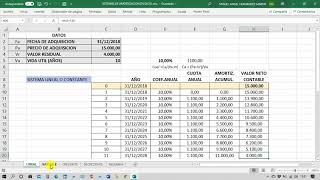 AMORTIZACIONES CONTABLES CON EXCEL [upl. by Moran]