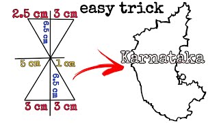 Easy trick to draw the map of Karnataka using letters and numbers [upl. by Fitzger]