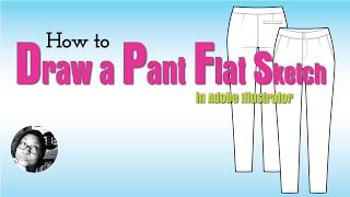 How to draw pants sketch in Illustrator for Fashion Design [upl. by Lauraine107]