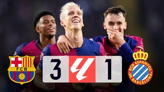 Barcelona vs Espanyol 31 La Liga 202425  MATCH REVIEW [upl. by Idelle]