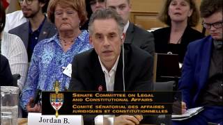 Professor Peterson talks concept of quotrespectquot at Senate Committee on Bill C16 [upl. by Yelhak]